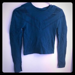 Fabletics Teal Sculptknit Long Sleeve Top